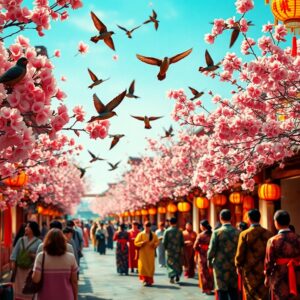 Câu đố về mùa xuân? Hoa đào, chim én, lễ hội đầu năm