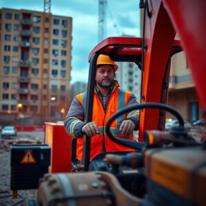 Câu đố về nghề công nhân? Quần áo bảo hộ, máy móc, công trình xây dựng.