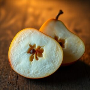 Câu đố về quả lê? Vỏ quả lê, thịt lê, hạt lê.
