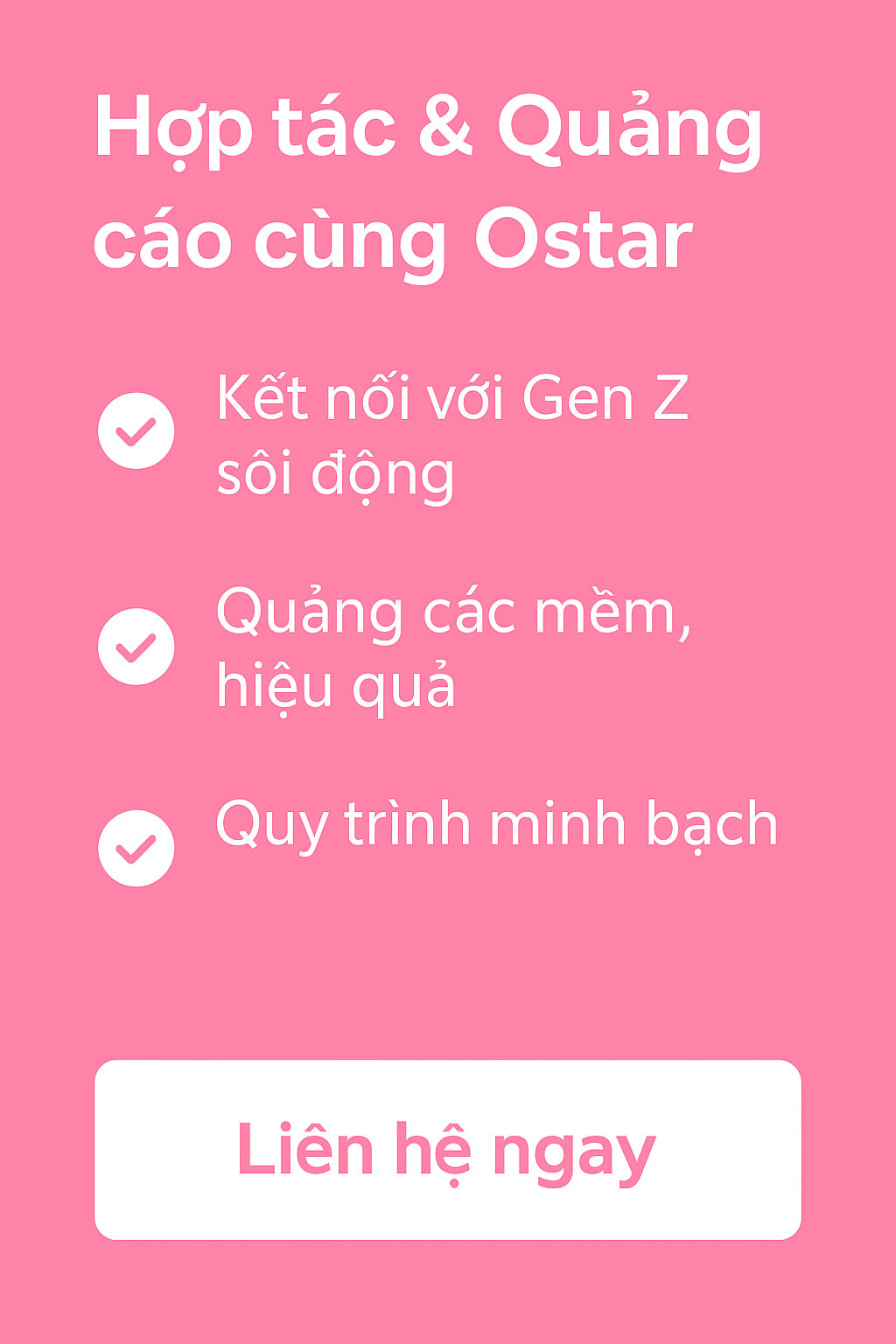 Hợp tác quảng cáo cùng Ostar