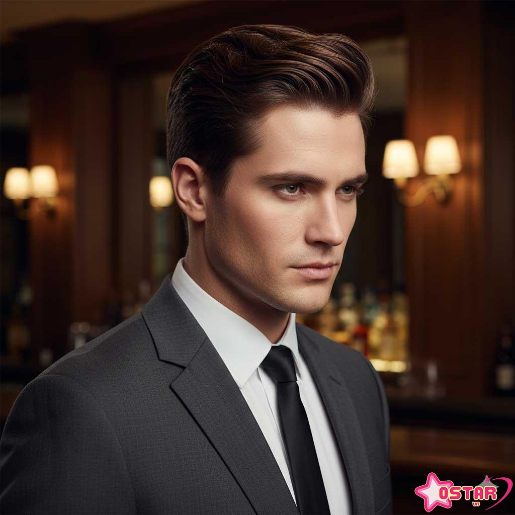 Comb Over với Side Part và Slick Back