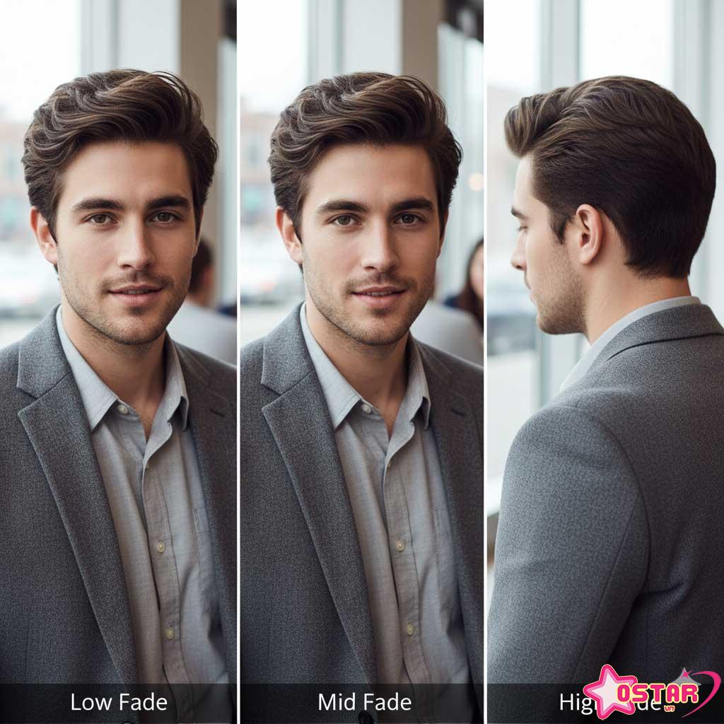 So sánh Low Fade, Mid Fade và High Fade Comb Over