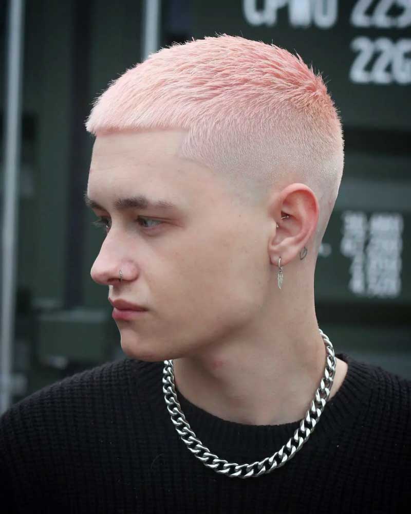 Buzz cut nhuộm bạch kim/màu sáng
