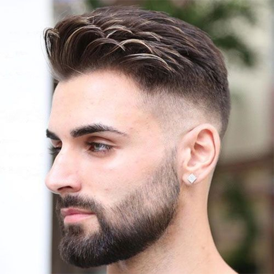 Side swept buzz cut chuyên nghiệp